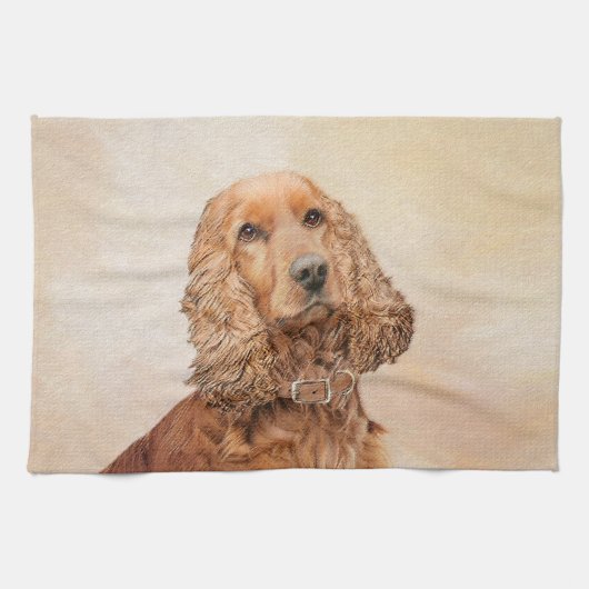 English Cocker Spanische Malerei - Original Dog Ar Geschirrtuch (Horizontal)