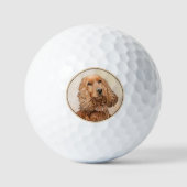 English Cocker Spanische Malerei - Original Dog Ar Golfball (Vorderseite)