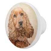 English Cocker Spanische Malerei - Original Dog Ar Keramikknauf (Rechts)