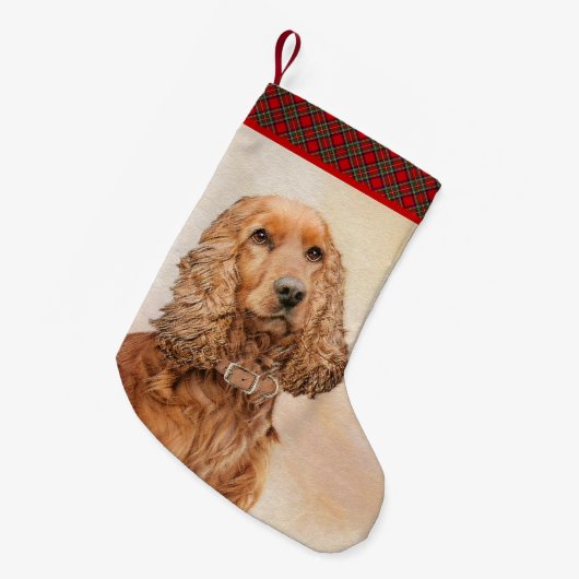 English Cocker Spanische Malerei - Original Dog Ar Kleiner Weihnachtsstrumpf (Vorderansicht (hängend))