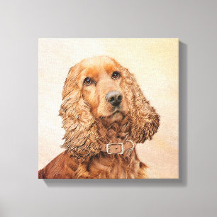 English Cocker Spanische Malerei - Original Dog Ar Leinwanddruck