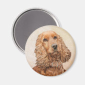 English Cocker Spanische Malerei - Original Dog Ar Magnet (Vorderseite/Rückseite)
