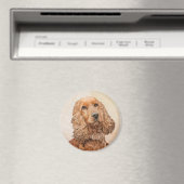 English Cocker Spanische Malerei - Original Dog Ar Magnet (In Situ (Geschirrspüler))