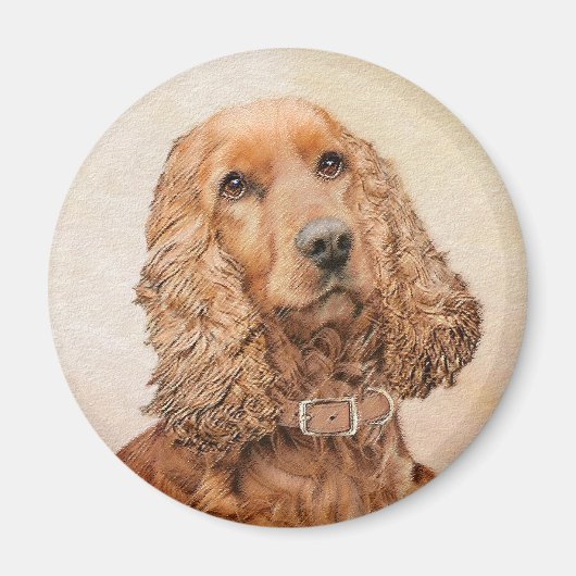 English Cocker Spanische Malerei - Original Dog Ar Magnet (Vorne)