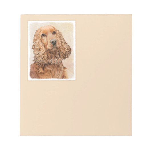 English Cocker Spanische Malerei - Original Dog Ar Notizblock (Vorderseite)