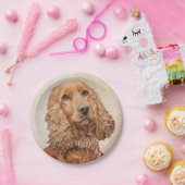 English Cocker Spanische Malerei - Original Dog Ar Pappteller (Party)