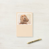 English Cocker Spanische Malerei - Original Dog Ar Post-it Klebezettel (Auf Schreibtisch)