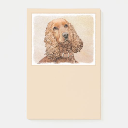 English Cocker Spanische Malerei - Original Dog Ar Post-it Klebezettel (Vorderseite)