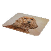 English Cocker Spanische Malerei - Original Dog Ar Schneidebrett (Ecke)