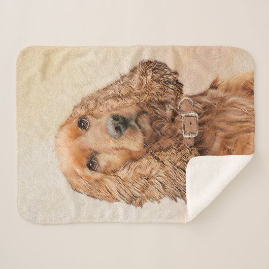 English Cocker Spanische Malerei - Original Dog Ar Sherpadecke (Vorderseite (Horizontal))
