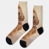 English Cocker Spanische Malerei - Original Dog Ar Socken (Linkes Detail)