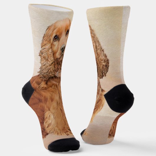 English Cocker Spanische Malerei - Original Dog Ar Socken (Gewinkelt)