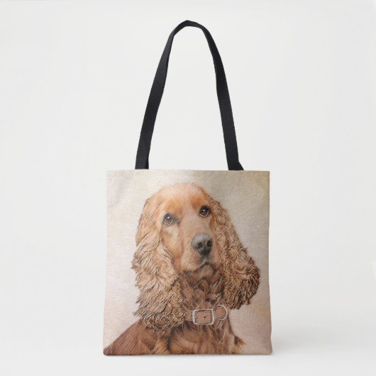 English Cocker Spanische Malerei - Original Dog Ar Tasche (Vorderseite)