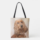 English Cocker Spanische Malerei - Original Dog Ar Tasche (Rückseite)