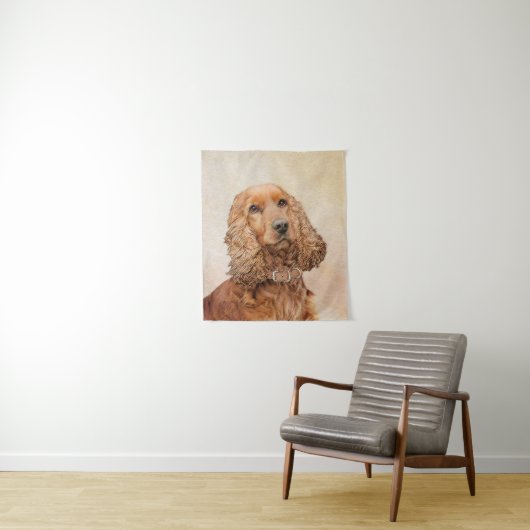 English Cocker Spanische Malerei - Original Dog Ar Wandteppich (Beispiel)