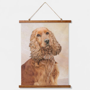 English Cocker Spanische Malerei - Original Dog Ar Wandteppich Mit Holzrahmen