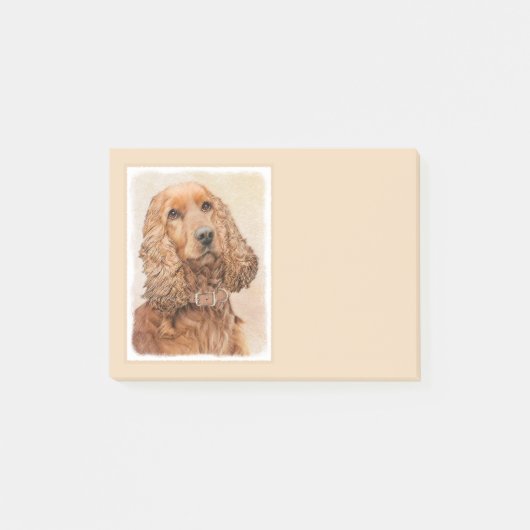 English Cocker Spanische Malerei - Original Hund A Post-it Klebezettel (Vorderseite)