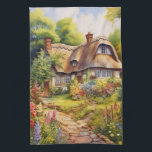 English Cottage Geschirrtuch<br><div class="desc">A Watercolour English cottage with garden</div>