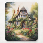 English Cottage Mousepad<br><div class="desc">A Watercolour English cottage with garden</div>