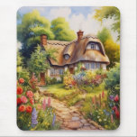 English Cottage Mousepad<br><div class="desc">A Watercolour English cottage with garden</div>