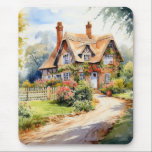 English Cottage Mousepad<br><div class="desc">A Watercolour English cottage with garden</div>