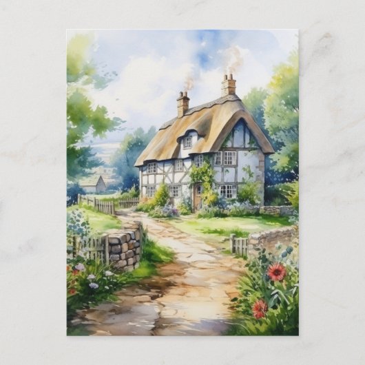English Cottage Postkarte (Vorderseite)