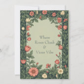 English Cottage William Morris Styled Housewarming Einladung (Rückseite)