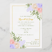 English Country Garden Foil Wedding Einladung