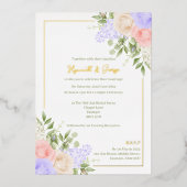English Country Garden Foil Wedding Einladung (Vorderseite)