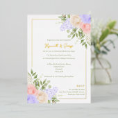 English Country Garden Foil Wedding Einladung (Stehend vorne)