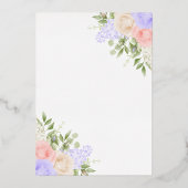 English Country Garden Foil Wedding Einladung (Rückseite)