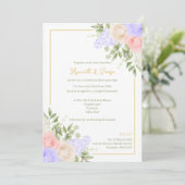English Country Garden Foil Wedding Einladung (Stehend Vorderseite)