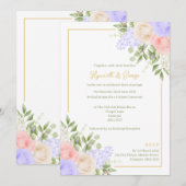 English Country Garden Foil Wedding Einladung (Vorne/Hinten)