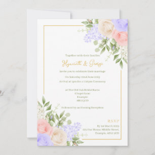English Country Garden Foil Wedding Einladung