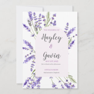 English Country Garden Wedding Lavender Einladung