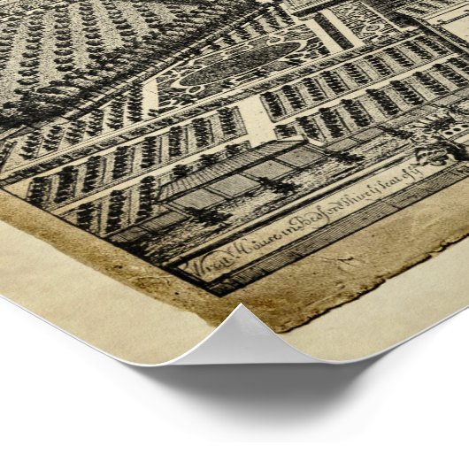 English Country House Architecture Zeichnend Print Poster (Ecke)