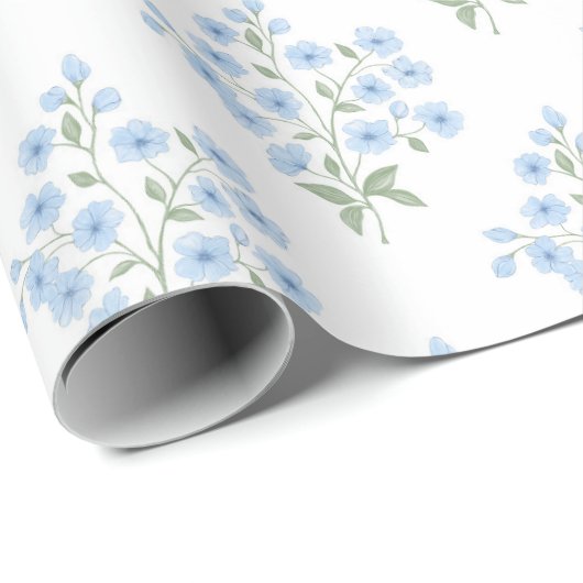 English Country Muster mit Vergissmeinnichtblumen Geschenkpapier (Rolleneckpunkt)