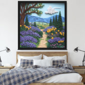 English Countryside with Daffodils and Lavender Leinwanddruck (Insitu (Schlafzimmer))