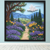 English Countryside with Daffodils and Lavender Leinwanddruck (Insitu (Holzboden))