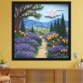 English Countryside with Daffodils and Lavender Leinwanddruck (Insitu (Wohnzimmer))