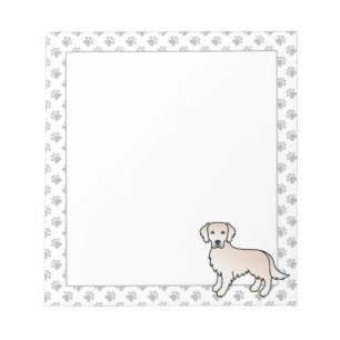 English Cream Golden Retriever Cartoon Dog Notizblock