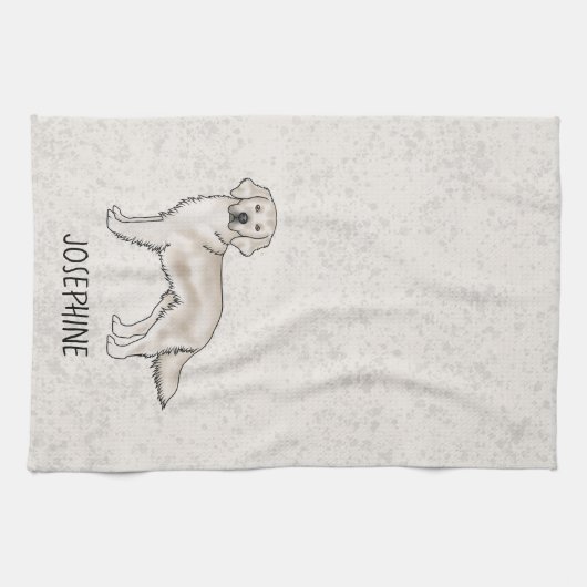 English Cream Golden Retriever Dog Individuelle Na Geschirrtuch (Horizontal)