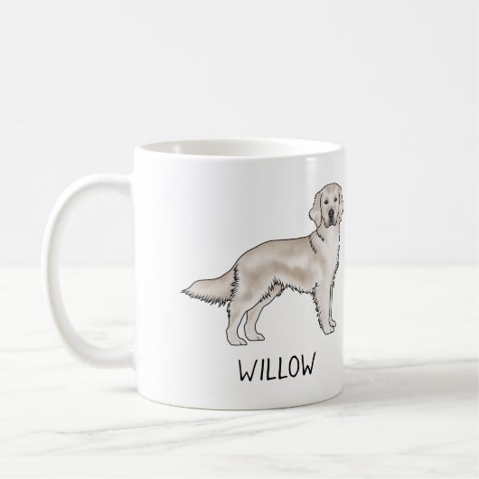 English Cream Golden Retriever Dog Individuelle Na Kaffeetasse (Links)