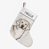 English Cream Golden Retriever Dog Individuelle Na Kleiner Weihnachtsstrumpf (Vorderansicht (hängend))