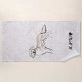 English Cream Golden Retriever Dog Individuelle Na Strandtuch (Vorderseite)