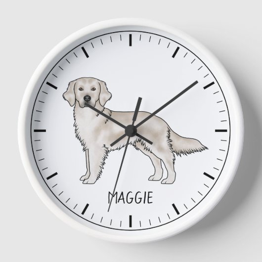 English Cream Golden Retriever Dog Individuelle Na Uhr (Vorderseite)