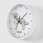 English Cream Golden Retriever Dog Individuelle Na Uhr (Winkel)