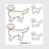 English Cream Golden Retriever Niedlich Cartoon Do Aufkleber (Blatt)