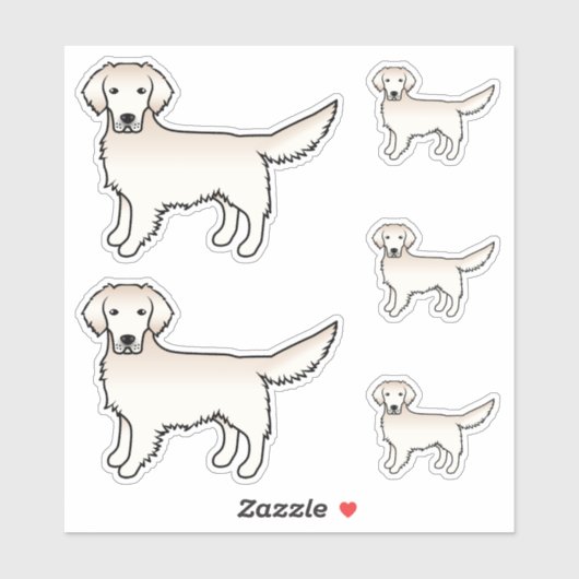 English Cream Golden Retriever Niedlich Cartoon Do Aufkleber (Blatt)