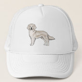 English Cream Golden Retriever Niedlich Cartoon Do Truckerkappe (Vorderseite)
